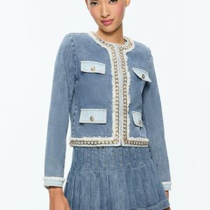 Alice + Olivia Blue Landon Denim Jacket