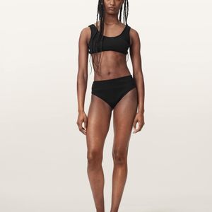 AllSaints Black Mylah Mid Rise Bodycon Shorts