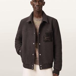 AllSaints Black Royce Wadded Patch Jacket for men