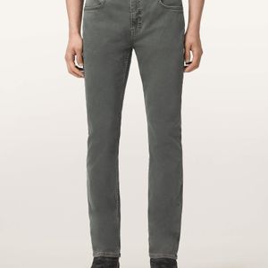 AllSaints Grey Cotton Sid Skinny Denim Ultra Jeans, /L30 for men