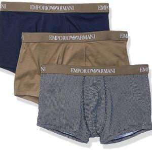 Couleur Coton Pur 3-Pack Tronc, Vert Kaki/Impression/Marine Emporio Armani pour homme en coloris Bleu
