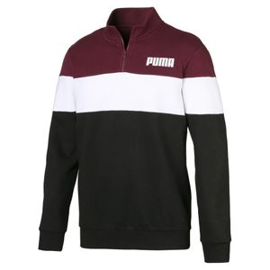 PUMA Half Zip Fleece Sweatshirt Black-Tawny Port-White S in Schwarz für Herren