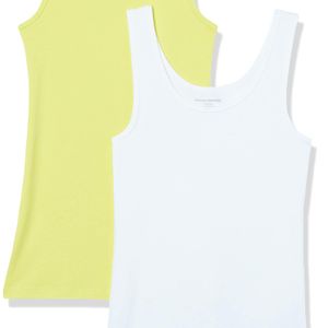 Camiseta ajustada sin mangas Mujer Amazon Essentials de color Amarillo