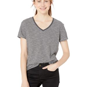 Vintage Cotton Roll-Sleeve V-Neck T-Shirt Camiseta Goodthreads de color Gris