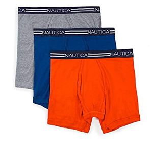 Nautica Orange Classic Cotton Boxer Brief Multipack for men