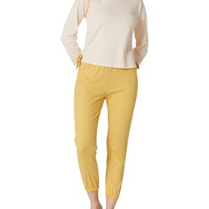 HIKARO Gelb Pyjamas Set Baumwolle Nachtwäsche Soft PJ Sets Ribbon Design Langarm Nachtwäsche Loungewear Yellow