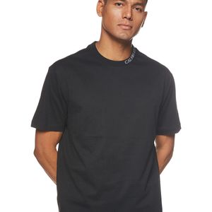 Collar Intarsia Tee Camicia di Calvin Klein in Nero da Uomo