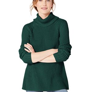 Cotton Half-Cardigan Stitch Turtleneck Sweater Goodthreads en coloris Vert