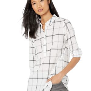 Lightweight Cotton Popover Tunic Shirts Goodthreads en coloris Blanc