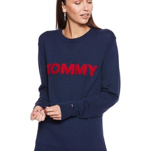 Tommy Hilfiger Bold Logo Langarm Pullover Blau für Herren