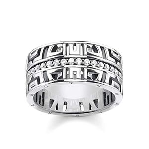 Thomas Sabo Damen Ring asiatische Ornamente 925er Sterlingsilber, Geschwärzt TR2167-643-14 in Mettallic für Herren