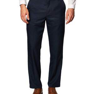 Pantalón de Vestir sin Pinzas de Cintura Expansible y Ajuste Clásico Hombre Amazon Essentials de hombre de color Azul