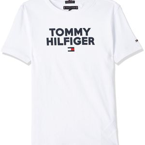 Logo tee S/s Camiseta Tommy Hilfiger de hombre de color Blanco