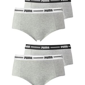 PUMA Grau Iconic Mini Shorts Pantys Slips 573010001 4er Pack