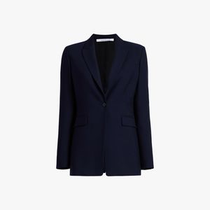 Another Tomorrow Blue Single Button Jacket