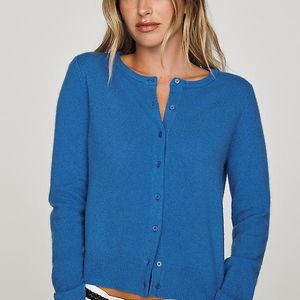 By Anthropologie Grey The Juliet Cashmere Crew-Neck Cardigan