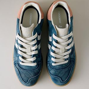 Coolway Blue Goal Bleached Suede Trainers
