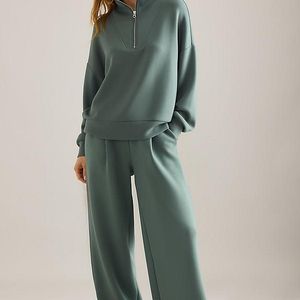 Varley Green The Extra Wide-Leg 32 Trousers