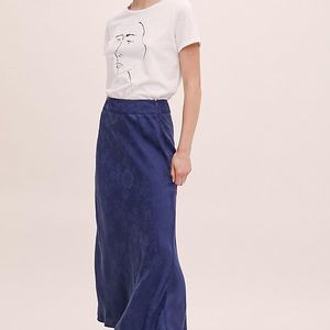 Malorie Bias-Cut Jacquard Skirt Anthropologie en coloris Bleu