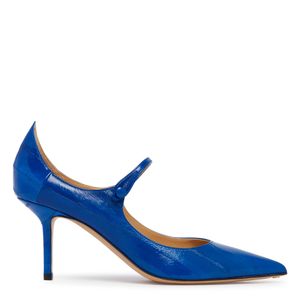 Francesco Russo Blue Leather Mary Jane Pumps