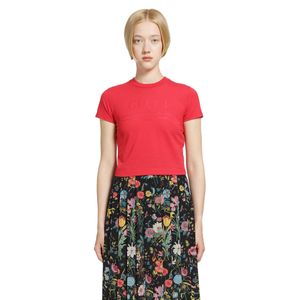 Gucci Red Interlocking G Cropped T-Shirt