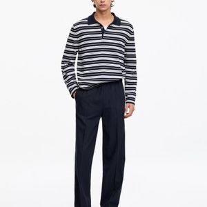 ARKET Blue Loose Linen Blend Trousers for men