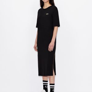 Vestido-camiseta de algodón orgánico Armani Exchange de color Negro