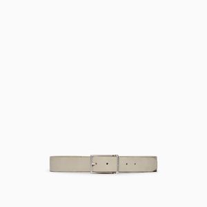 ARMANI EXCHANGE White Belt With Shiny Rectangular Buckle for men