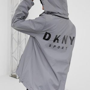 DKNY Mettallic Reflektierende Kapuzenjacke mit Logo hinten