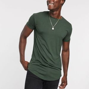 T-shirt lunga verde di Topman da Uomo
