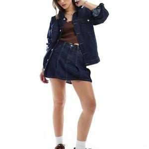 Levi's Blue Pleated Denim Mini Skirt