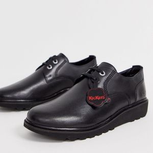 Kickers – Mens Kick C Lite – Derby-Schuhe aus schwarzem Leder für Herren