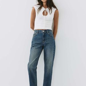 Pull&Bear Blue High-Waist Mom Fit Jeans