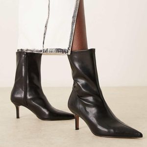 ASOS Black Wide Fit Rosalind Kitten Heel Ankle Boots