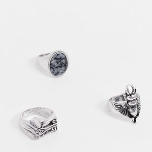 Inspired - Confezione di anelli egiziani argento di Reclaimed (vintage) in Metallizzato da Uomo