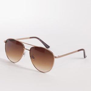 New Look Brown Metal Aviator Sunglasses
