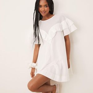 ASOS Natural Ruffle Short Sleeve Dress