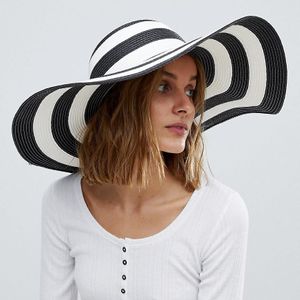 Vero Moda Black Wide Brim Straw Hat