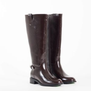 ASOS Black Cecile Flat Riding Knee Boots