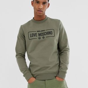 Love Moschino Sweater Met Logo in het Groen voor heren