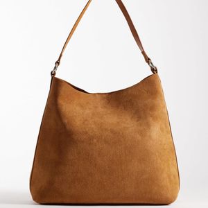 ASOS Blue Suede Tote Bag With Hardware Strap Detail