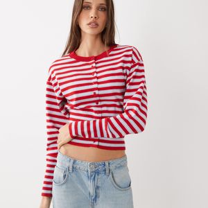 Cotton On Red Sara Button Cardigan