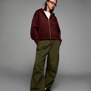 Bershka Green Parachute Cargo Trousers