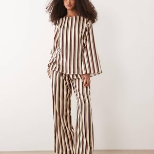 Iyal White Satin Wide Leg Trouser Co-ord