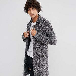 ASOS Grey Asos Longline Heavyweight Knitted Duster Cardigan In Charcoal for men
