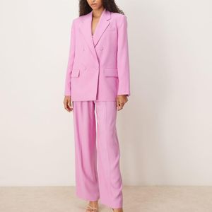 Mango Pink Pleat Front Tailored Trouser Co-ord