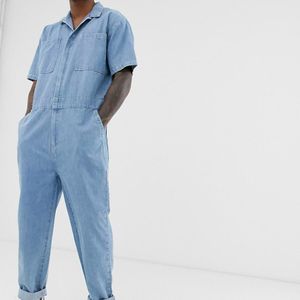 ASOS – Jeans-Jumpsuit in Blau für Herren