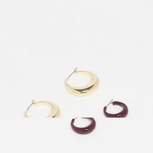 & Other Stories White 2 Set Pack Small Hoop Earings