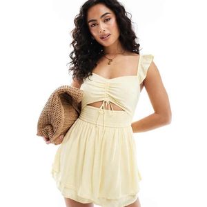 Hollister Natural Flutter Sleeve Cutout Playsuit