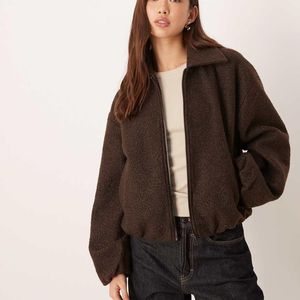 Vila Brown Smart Brushed Bomber Jacket